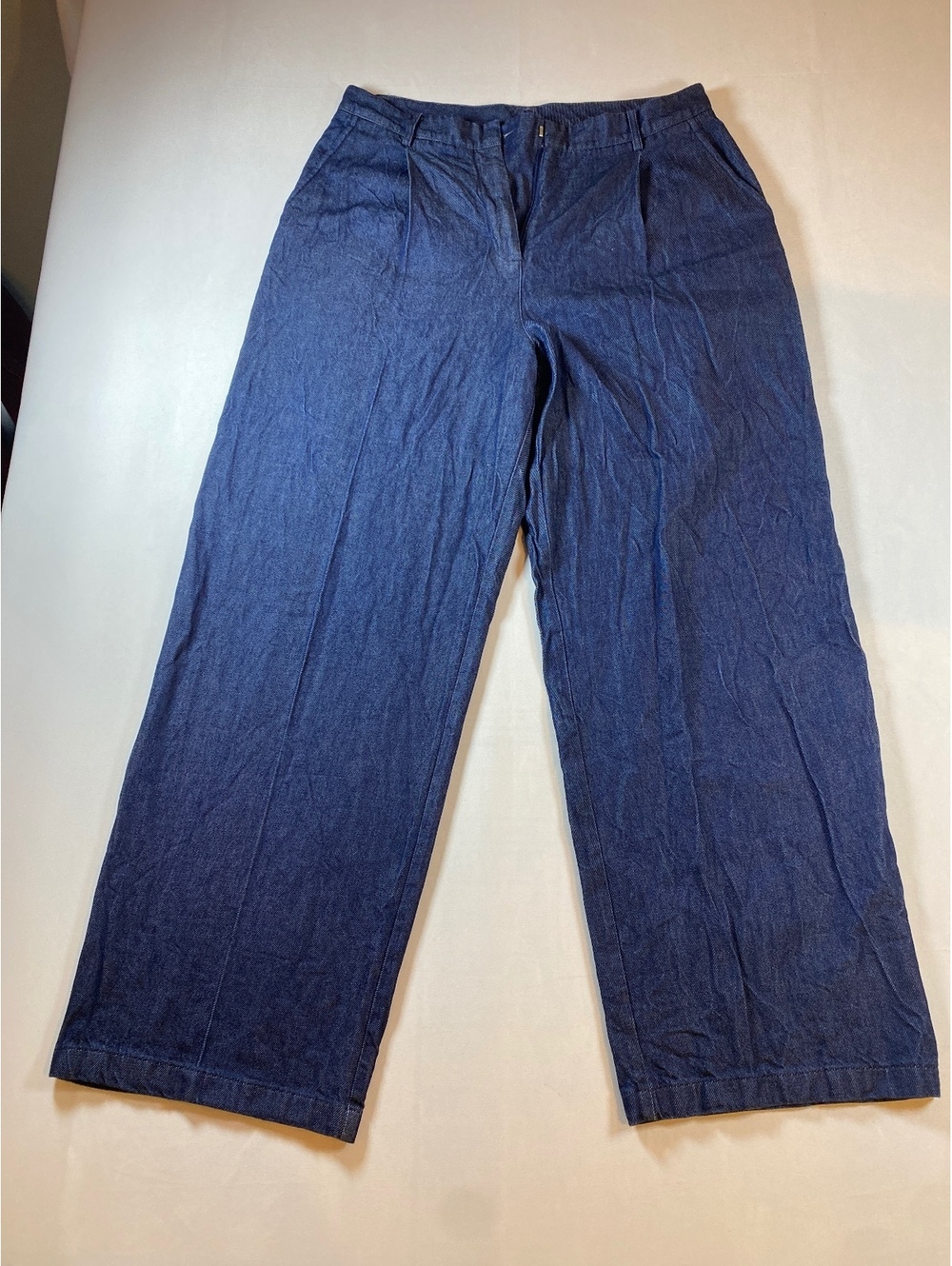 Calvin Klein Women's Blue High Rise Wide Leg Jeans Size 32RG - Very Good
